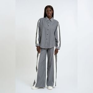 Oversized Striped Lounge Wear Set